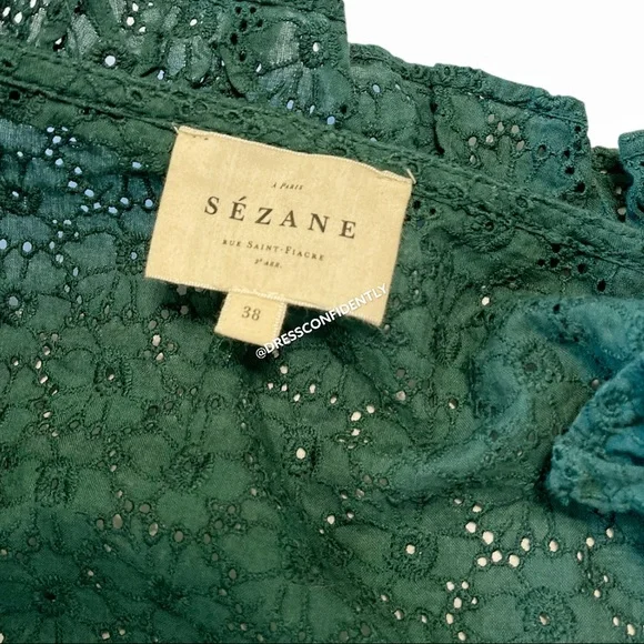 Sézane Solange Floral Eyelet Ruffle Top - Picture 8 of 9